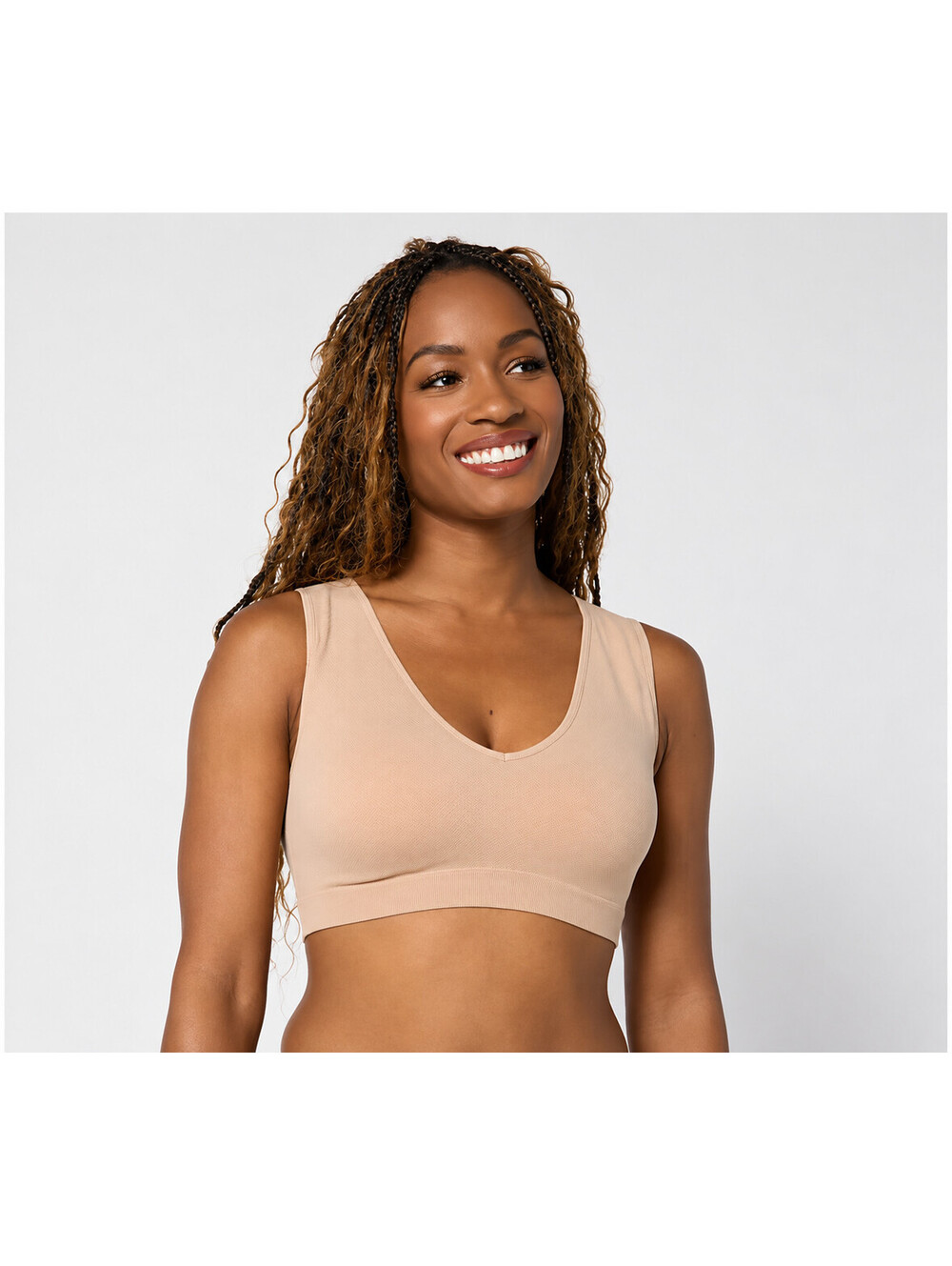 Anybody Intimates Lycra Seamless Reversible Lounge Bra Pearl, Size 3X Plus